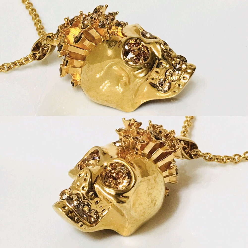 Alexander McQueen Mohawk Skull Pendant Necklace - Picture 3 of 7